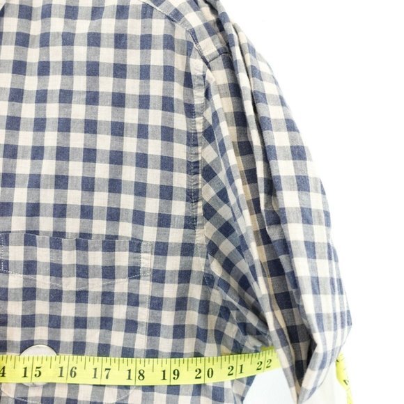 J Crew Shirt Mens Large Cotton Casual Button Up Check Blue Dress Classic - Picture 7 of 9